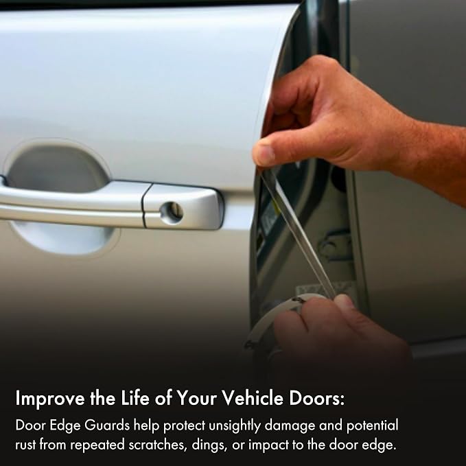 Door Edge Guard Protection Film Roll, 3/8" x 100' - Car or Truck Doors, Protective Barrier Against Minor Scratches, Paint Chips, Door Edge Impact, and Dings - Prevents Damage and Possible Rust