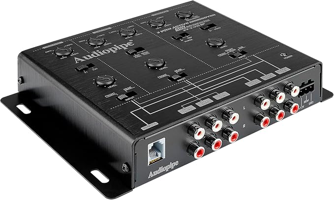 3-Way Active Crossover with Bandpass Filter (XV-3-V15BP), Multiplier Switch, Compact, Power LED Indicator, Subwoofer Bass Boost, Custom Installation, Remote Bass Knob
