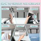 Car Sun Visor Vanity Mirror with Lights & 20X Magnification, Led Light up Makeup Mirror for Sun Visor, Rechargeable 3 Colors Dimming Light, Universal Accessories for Car SUV Truck