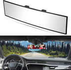 Rear View Mirror, Universal 12 Inch 2 Pack Panoramic Convex Rearview Mirror, Interior Clip-on Wide Angle Rear View to Reduce Blind Spot Effectively for Car SUV Trucks - Clear