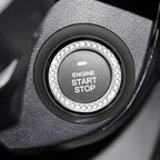 Bling Car Engine Start Ring Decals, 2PCS Crystal Rhinestone Vehicle Push Start Button Cover Sticker, Key Ignition Knob Ring, Sparkling Automotive Interior Accessories (White)