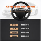 Steering Wheel Cover for Honda Civic(2006-2015),CR-Z, Insight, S2000 (Black-Small Size)