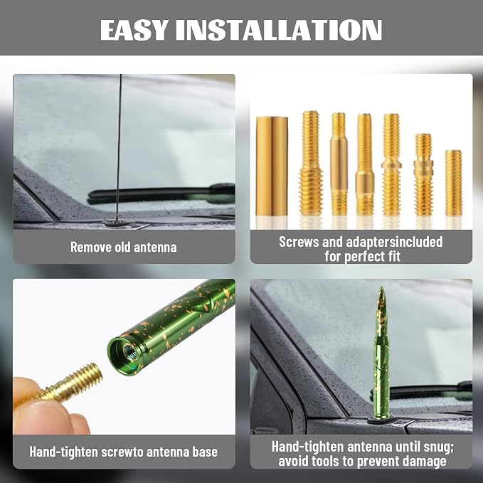 Famobay Stubby Bullet Antenna Car Truck Antenna Chevy Silverado & GMC Sierra Trucks Heavy Duty Pickup Trucks Accessories（5.5inch Iridescent Color）