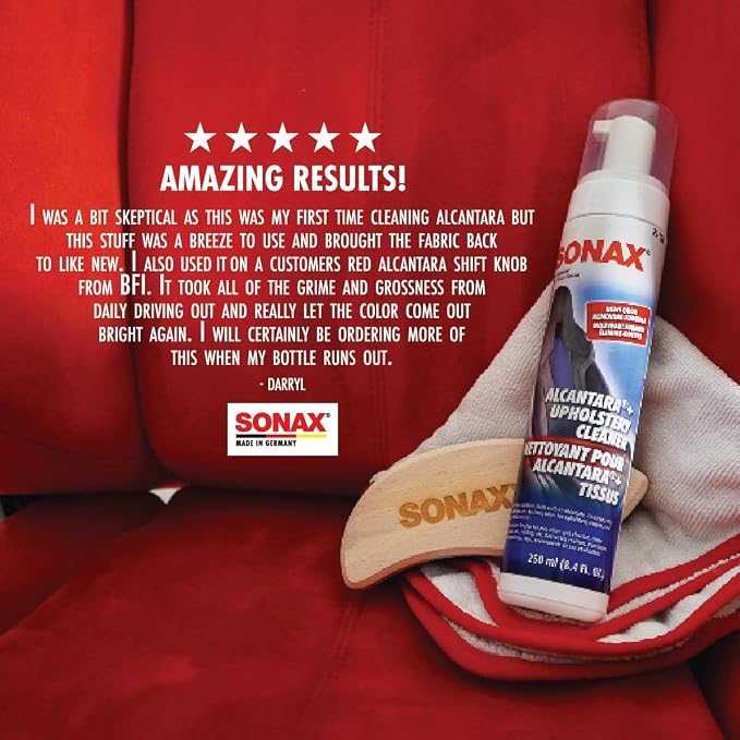 Upholstery & Alcantara Cleaner Foam | Interior Cleaner for Synthetic Suede, Fabric Seats, Carpet, Door Panels, Headliners & Trim | Removes Dirt, Oils, Stains & Grime Build-Up | 8.45 oz | 250 ml