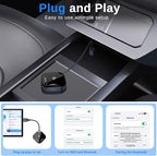 Wireless CarPlay Adapter for Apple iPhone-No Latency, Plug&Play, Stable Connection for Cars with Built-in Wired Apple CarPlay, Plug and Play CarPlay Wireless Adapter for iPhone 6~17, Fit for 800+ Cars