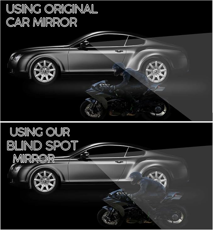 2-Piece Rectangle-Shaped Automobile Rear Blind Spot Mirror, 360 Rotating Design, Wide Angle Convex Rearview Mirror for Car, Truck, Van