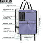 Purple Car Seat Organizer for Kids Backseat Kick Mat with Adjustable Strap Seat Back Protectors for Vehicle Car SUV 1 Pcs