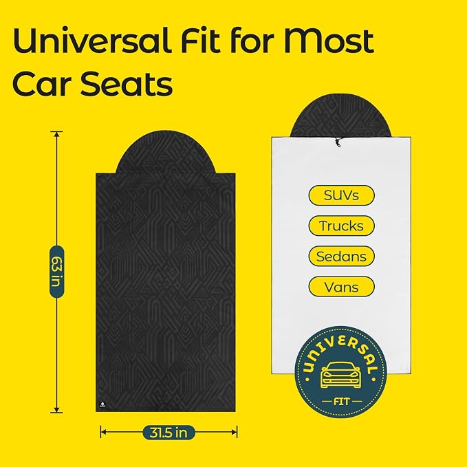 Car Seat Towel Cover - Sweat Absorbing Microfiber Towel for Car Seat After Gym, Workout & Beach - Washable Seat Protector, Universal Fit for Cars, Trucks, SUVs - 2 Pack