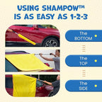 ShamPow 34"x34" Car Drying Towel with Pole, Streak Free, Lint Free, Reusable - Car Accessories, Bath Towels, Microfiber Cleaning Cloth for Car, Truck, SUV - One Pass is All You Need