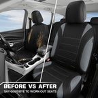 Waterproof Car Seat Covers Full Sets, Universal Fit Seat Covers for Cars, EVA Neoprene Seat Cover Set Full Sets, Interior Covers for Auto SUV,Vans,sedans, Trucks,(Black and Gray)