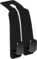 Abstract Black Leopard Animal Colorful Paw Prints 1 Pack Bag Purse Holder for Car Premium Leather Double Metal Hook for Handbags, Grocery Bags and Phones