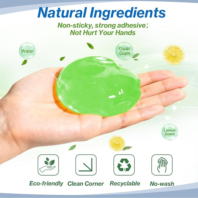 Car Cleaning Gels-4 Pack, Cleaning Gel for Car, Dust Cleaner Putty Cleaner Slime Cleaning Supplies Auto Detailing Tools, Cleaning Slime for Dust Removal, Cleaning Kit Gift for Men Women, 320g