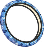Blue Butterfly Steering Wheel Cover for Women Girls Flower Universal 15 inch Neoprene Anti-Slip Car Wheel Protector