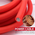 0 Gauge Dual Amp Wiring Kit Make Connections and Bring Power to Your Radio,Subwoofers and Speakers