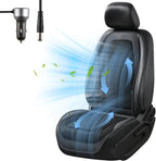 Upgraded Cooling Car Seat Cover Front Seat with Blowing&Suction, 12V-24V Ventilated Car Seat Cushion with 8 Turbo Fans, 3-Speed Adjustable Universal Fit Breathable Car Cushion for Summer Driving-Black