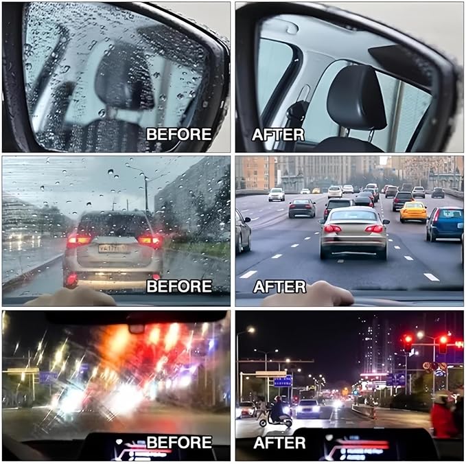 2026 Upgrade Clear Vision Windshield Cleaner, Clear Vision Glass Cleaner, Reusable Oil Film Cleaning Brush for Car Windows, Crystal-Clear View in Any Weather, Prevents Rain and Fog (3, 2.0 Red)