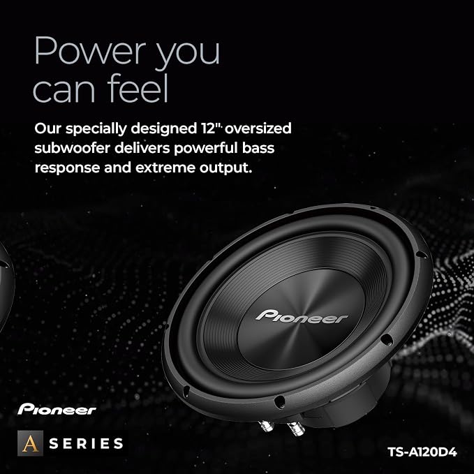 A-Series TS-A120D4 12” Subwoofer – 1500W Max, Flexible Wiring, Powerful Bass Output