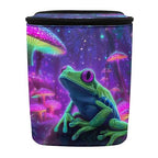 Frog Mushroom Galaxy Print Car Trash Can with Lid, Leak Proof Auto Trash Bag Hanging Vehicle Garbage Can Multipurpose Storage Container for Back Seat Road Trip