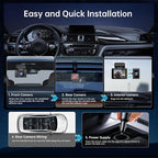 3 Channel Dash Cam: 4K+1080P+1080P-Dash Cam Front and Rear Inside with Free 64GB Card & 5GHz WiFi - Dash Camera for Cars with IR Night Vision APP Control Parking Mode G-Sensor Loop Recording(X7)
