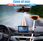 Windshield Cleaning Tool, Car Window Cleaner with Extendable Long Handle and 4 Washable Reusable Microfiber Pads, Auto Interior Exterior Glass Wiper Cleaning Kit Universal for Office and Home (Orange)