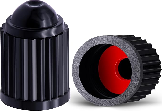 20PCS Tire Valve Stem Caps, The Upgraded Version Plastic Air Caps Cover, with O-Ring Rubber Seal, Universal Tyre Valve Dust Caps for Cars, SUV, Trucks, Bikes, Motorcycles, Bicycles(Black)