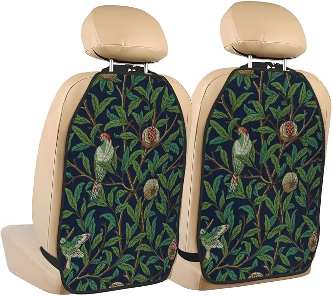 William Morris Pomegranate Fruit And Bird Car Seat Back Kick Protectors Kick Mats With Storage Pockets For Vehicles To Protect From Dirt Mud Scratches 2 Pack
