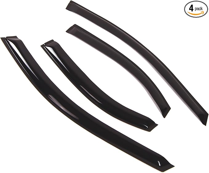 Outside Mount Window Vent Visors Rain Guards Compatible with Hyundai Elantra 1996-2000 | Side Window Wind Deflectors Rain Shields | Smoke Tinted, 4 Pcs Set, DGWV-251