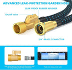 100 ft Expandable Garden Hose-2026 Upgraded Expanding Water Hose with 10 Function Nozzle, 3/4" Solid Brass Fittings, 5-Layer Latex Core, No-Kink Flexible Retractable Hose for Patio, RV, Car Washing