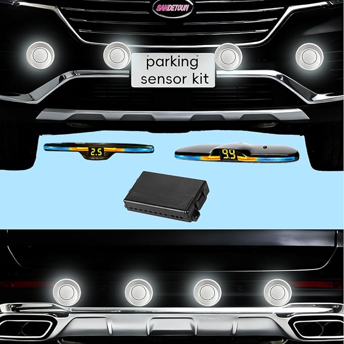 New Features Forward and Reverse Parking sensors, Option to Measure Distance in inches, bidirectional Display Option, and Customizable Digital Direction 18 Color Probes to Choose from(Gold)