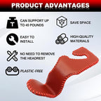Automotive Universal 2PCS Leather Headrest Hooks, for Car Keep Purses Bags Coats and Groceries Secure Universal Fit for Most Vehicles, Red