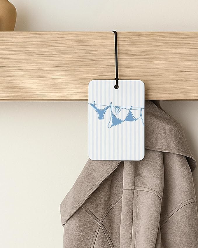 Blue Coastal Car Air Freshener 4 Pcs Coconut Scented, Preppy Oyster Bikini Starfish Car Accessories Mirror Decor for Women, Girly Beachy Hanging Air Freshener for Cars Closet Drawer Books