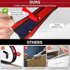 Rubber Edge Trim, 2" Self-Adhesive Flexible U Channel Edge Protecter for Plywood, Doors, Wide U Shaped Edge Trim, Edge Banding, Black Color, 20Ft