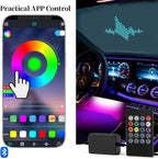 RGB Car Strobe Safety Lights with Remote,Interior LED Light for Car Accessories Women Men Husband Birthday Gift APP Control with USB Port Music Sync Color Change for Truck Decor 12V Dashboard