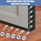 Rubber Edge Trim, Self-Adhesive House Door Edge Guard, Flexible U Shaped Edge Banding, Peel and Stick 1-3/4"(45mm) Wide Size U Shaped Protector, Baby Proof Guards for Plywood, Furniture, 20Ft