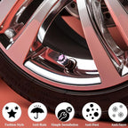 4PCS Crown Bling Tire Stem Valve Caps, Crystal Diamond Car Wheel Tire Valve Caps Universal Copper Core Stem Covers for Cars, SUV, Trucks, Bikes, Motorcycles, Bicycles (Black & Pink)