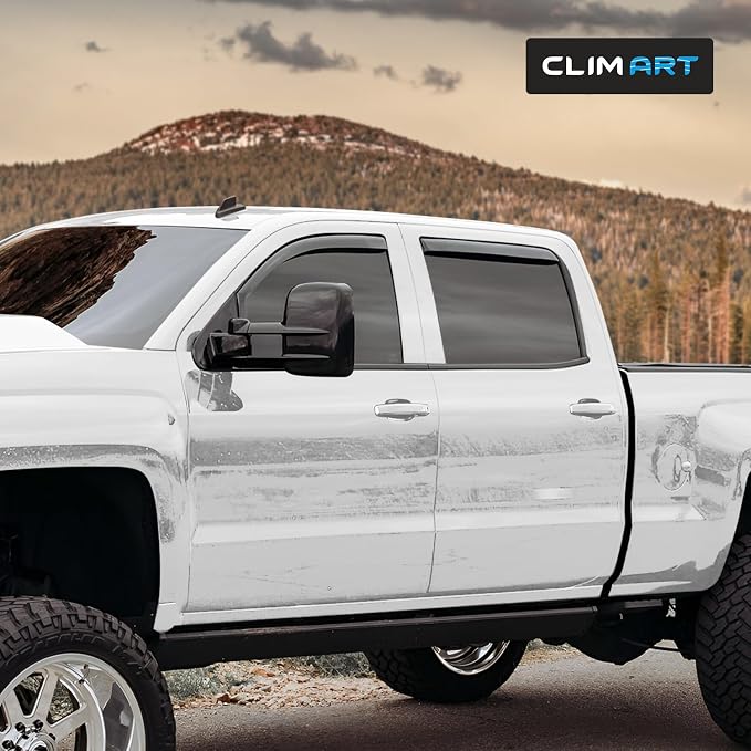 in-Channel Incredibly Durable Rain Guards for Chevrolet (Chevy) Silverado/GMC Sierra 2014-2018 Crew Cab, Truck Accessories, Vent Window Visors, Original Window Deflectors, 4pcs - 614224