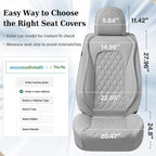 Coverado Front Seat Covers, Waterproof Nappa Leather Dust-Proof Protectors, Universal Fit for Most Vehicles, Anti-Scratch Seat Covers for Sedans, SUVs, Pickup Trucks – Gray