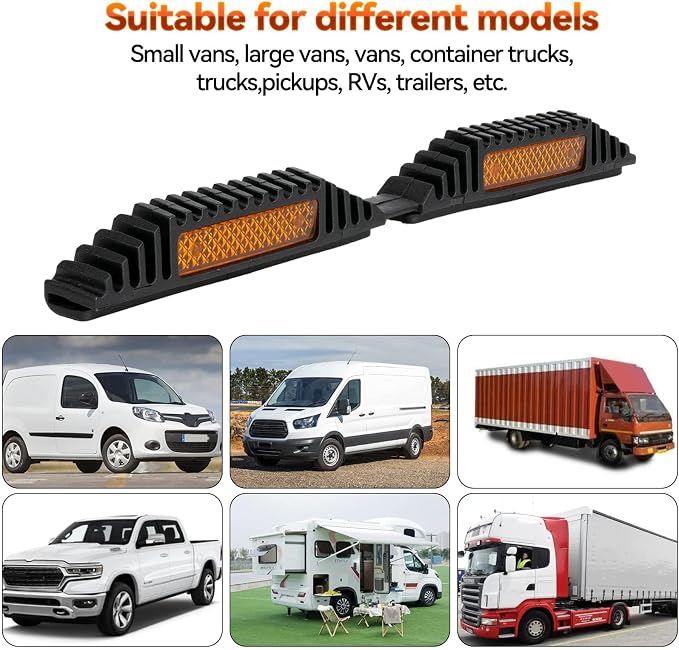 4PCS Car Door Guard Protector Edge Strip Cover Reflectors Anti-collision Sticker for vans, trucks, pickups, RVs, and more (Yellow)