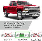 Voron Glass Tape-on Extra Durable Rain Guards for Chevrolet (Chevy) Silverado/GMC Sierra 2014-2018 Double Cab, Window Deflectors, Vent Window Visors, 4 Pieces - 100849