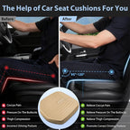 Premium Leather Car Seat Cushion, Comfort Memory Foam Driver Seat Cushion for Long Driving, Waterproof Non-Slip Seat Cushions for Cars, Truck, SUV, Office Chairs, Stadium, Beige