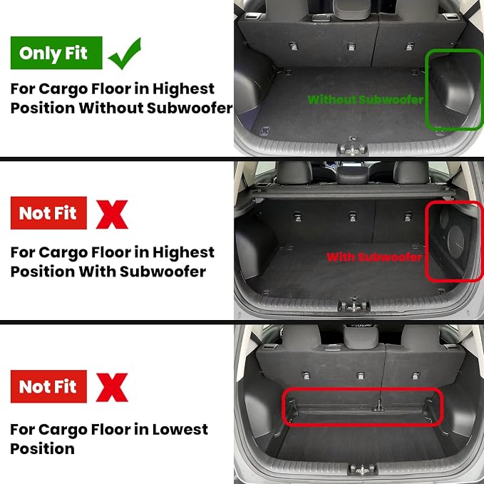 Floor Mats & Cargo Mats for Kia Soul 2025 2024 2023 2022 2021 2020 (Fit Cargo Floor in Higher Position) All Weather TPE Custom Fit Floor Liners Car Mats & Trunk Mats Full Set