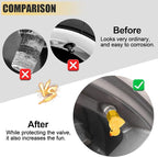 4 Pack Cute Duck tire Valve caps, Glow in The Dark Tire Valve Caps, Interesting and Practical Tire Decoration, Can be Used for Cars, Motorcycles, Trucks, and Bicycles.(Yellow)