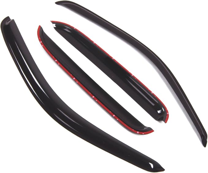 Outside Mount Window Vent Visors Rain Guards Compatible with Toyota Tacoma Double Cab 2000-2004 | Side Window Wind Deflectors Rain Shields | Smoke Tinted, 4 Pcs Set, DGWV-450