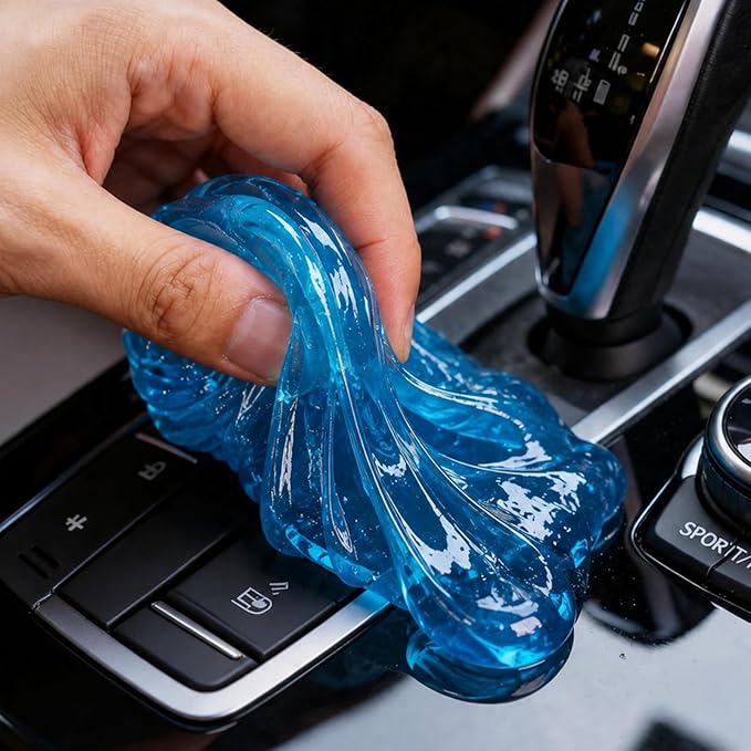 Car Cleaning Gel Reusable Interior Car Cleaner Putty, Natural Auto Detailing Slime for Vents & Crevices, Universal Car Accessories Gift for Men & Women, Blue