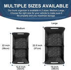 Car Trunk Organizer for SUV, Car Organizers and Storage with Reinforced Handles, Car Accessories for Women/Men 50LWaterproof Polyester Trunk Organizer, Black