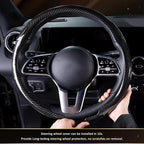 Car Steering Wheel Cover Carbon Fiber, Ultra-Thin Car Steering Wheel Cover,Comfortable & Breathable Microfiber,Universal Fit for Most Cars, Bright Black