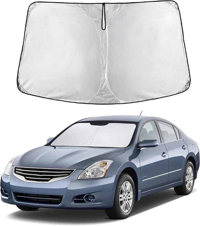 Windshield Sunshade Compatible for Nissan Altima 2007-2010 2011 2012, Sun Visor for Front Windshield & Window Sun Shade Cover, UV Heat Blocker & Protector, Car Accessories