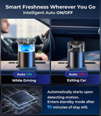 Smart Car Air Fresheners, Ambient Light & Mist, Auto On/Off, Adjustable Intensity Car Air Freshener Diffuser, Fragrance Lasts 6 Months, Built-in Battery, Scent Refill X2 - Osmanthus Orchid