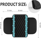 Bling Car Center Console Cover, Leather Car Arm Rest Cover Cushion with 2 Storage Bags, Universal Auto Armrest Protector Storage Box, Bling Accessories Interior for Most Vehicles (Aquamarine)