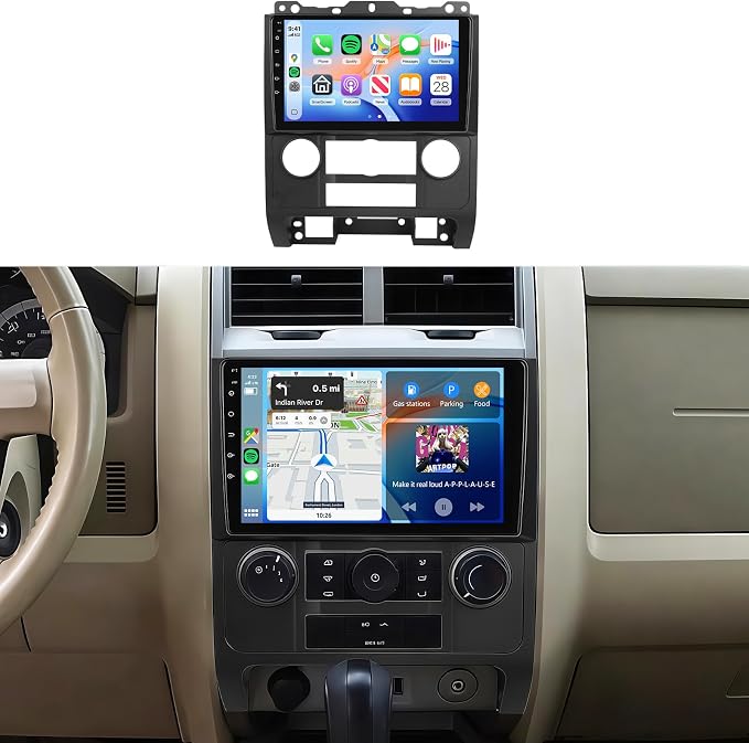 4G+64G Car Radio Stereo for Ford Escape Kuga Mazda Tribute 2007-2012, 9" IPS Touch Screen/Android 15/Wireless CarPlay/Android Auto/32 EQ/GPS/WiFi/5.0Bluetooth/FM/RDS/SWC/AHD Backup Camera